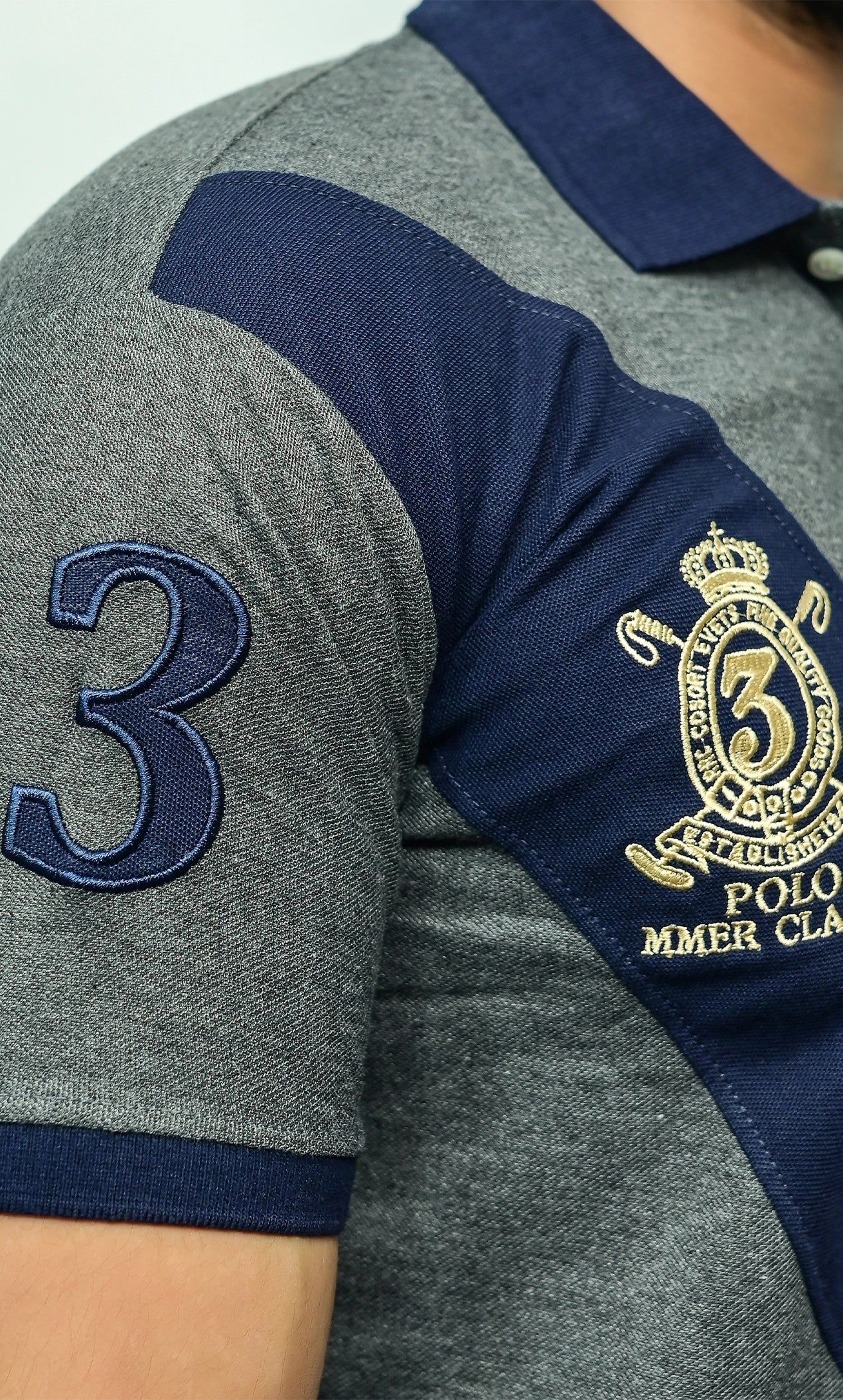 RL Navy Blue Stripe Polo Shirt