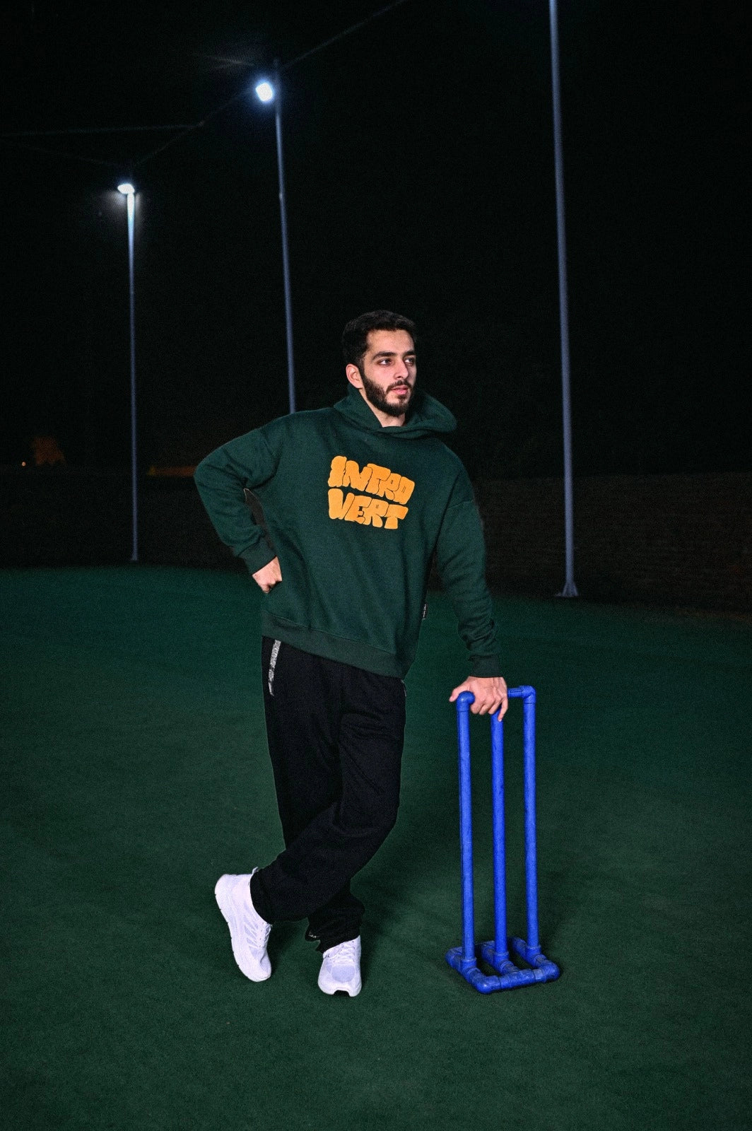 Green Printed Pullover Hoodie