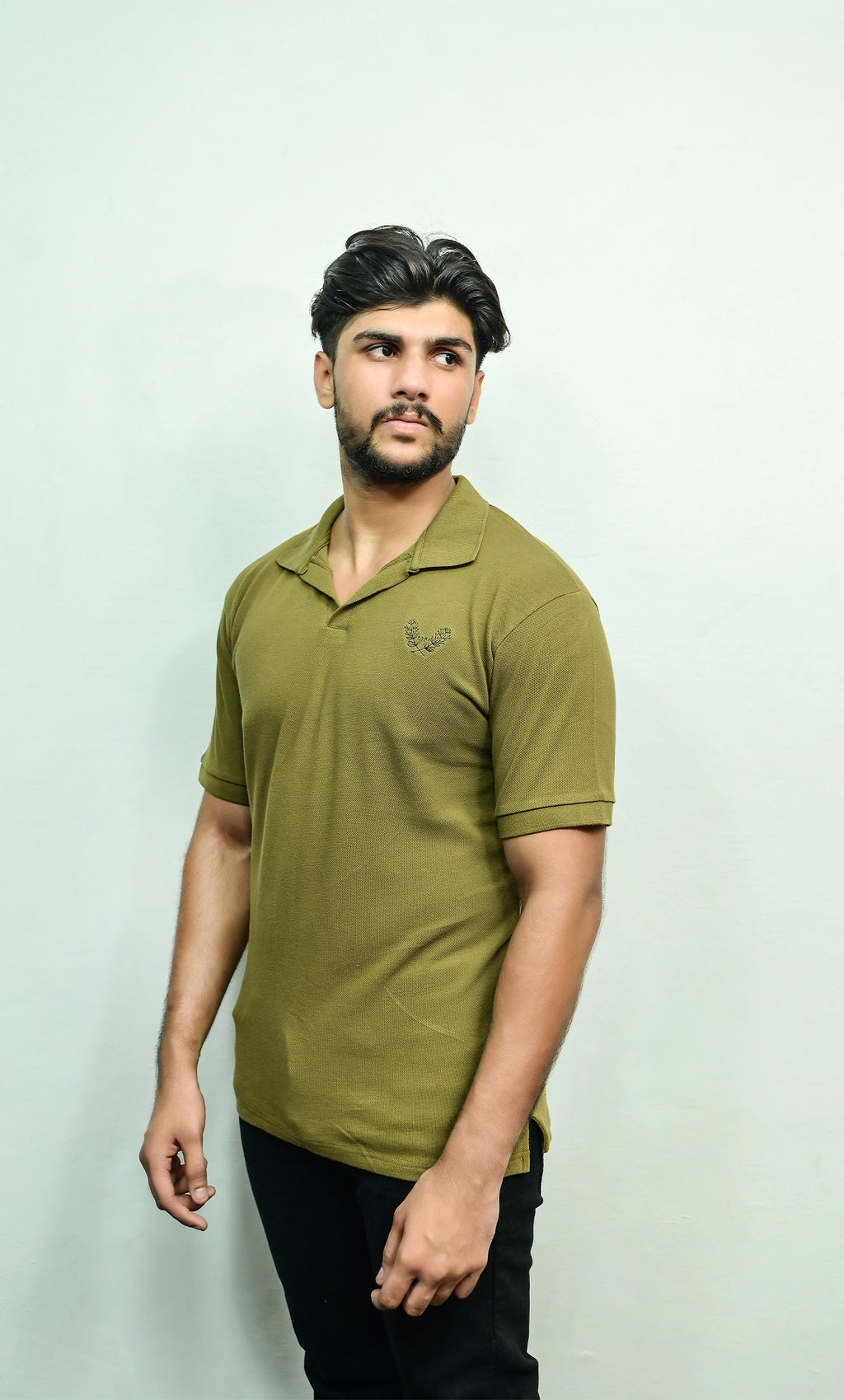 Olive Green V Color POLO SHIRT