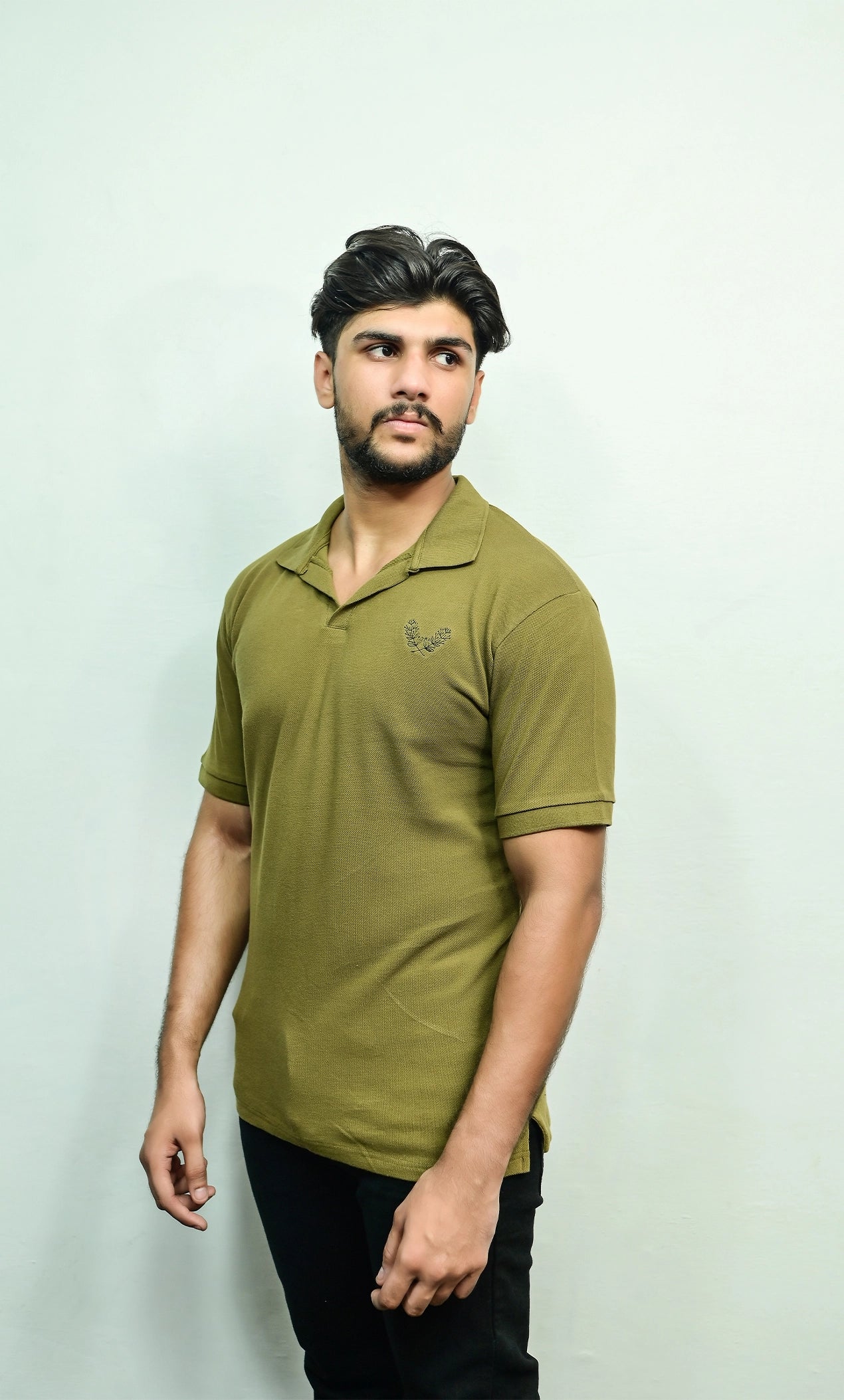 Olive Green V Color POLO SHIRT