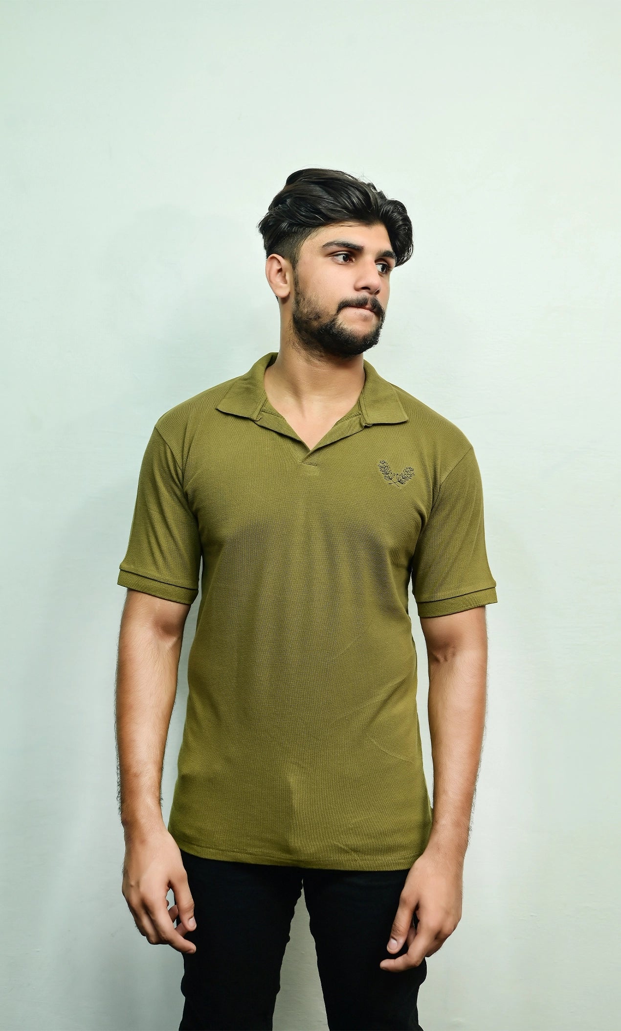 Olive Green V Color POLO SHIRT