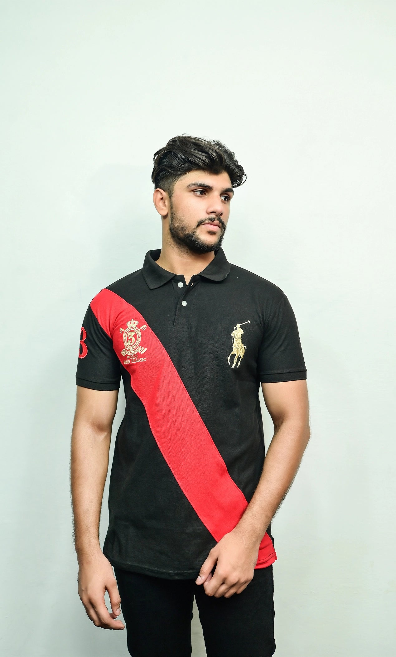 RL Red Stripe Polo Shirt