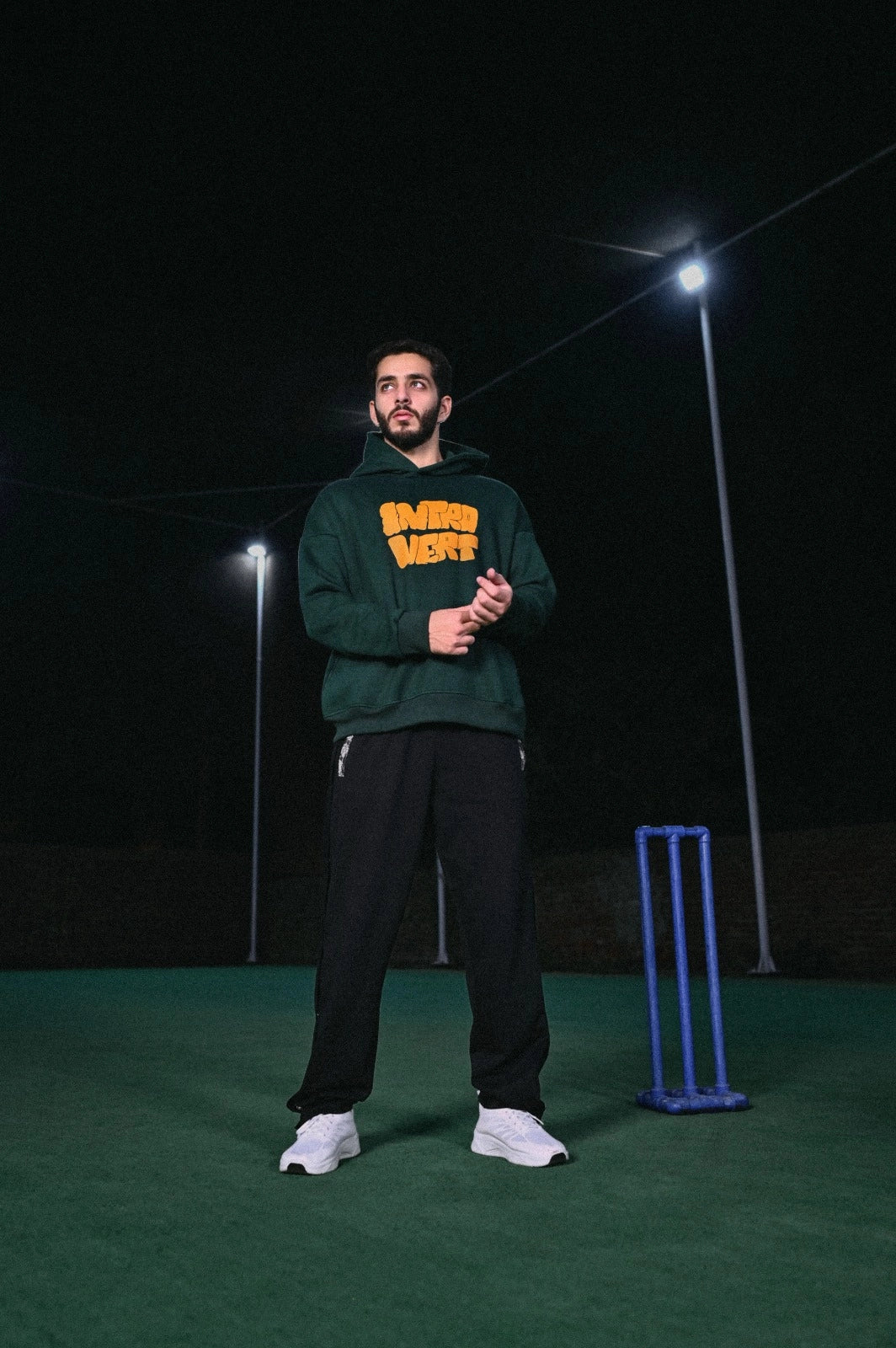 Green Printed Pullover Hoodie