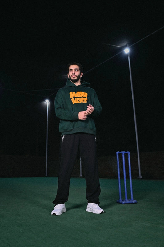 Green Printed Pullover Hoodie